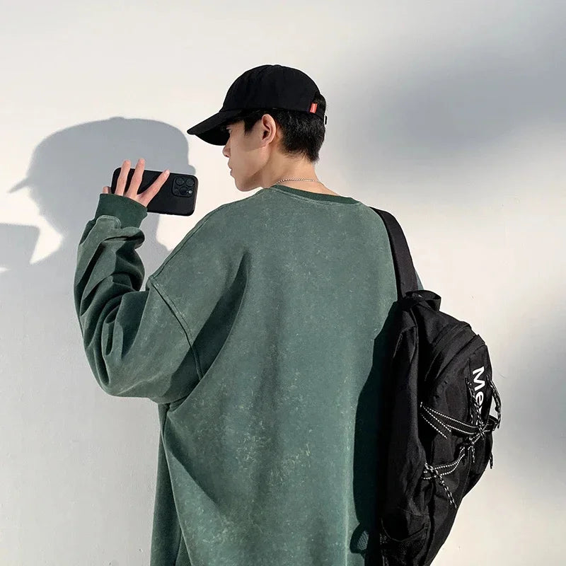 Drei | Trendikäs Syysvintage Loose Huppari Miehille
