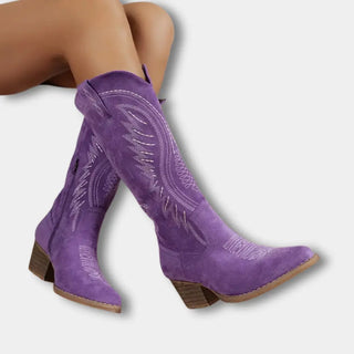 Koristeommelvarsilla viimeistellyt cowboy-saappaat naisille – Iris