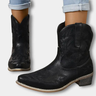 Koristetikkauksin viimeistellyt lyhytvartiset cowboysaappaat for Women – Jody