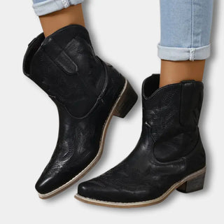 Koristetikkauksin viimeistellyt lyhytvartiset cowboysaappaat for Women – Jody