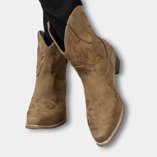 Koristetikkauksin viimeistellyt lyhytvartiset cowboysaappaat for Women – Jody
