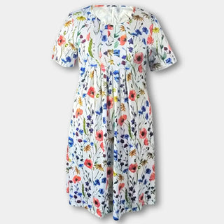 Väljästi laskeutuva kukkakuosinen kesämekko naisille – Fern
