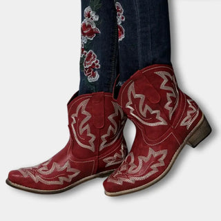 Koristetikkauksin viimeistellyt lyhytvartiset cowboysaappaat for Women – Jody