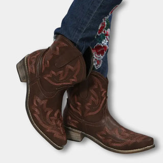 Koristetikkauksin viimeistellyt lyhytvartiset cowboysaappaat for Women – Jody