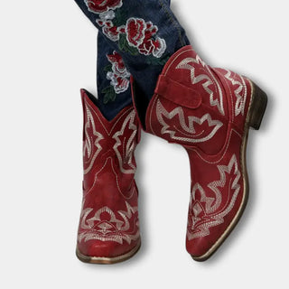 Koristetikkauksin viimeistellyt lyhytvartiset cowboysaappaat for Women – Jody