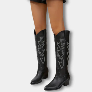 Koristeelliset polvipituiset cowboy-saappaat naisille – Jill