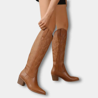 Koristeelliset polvipituiset cowboy-saappaat naisille – Jill