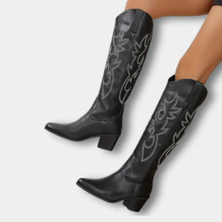 Koristeelliset polvipituiset cowboy-saappaat naisille – Jill