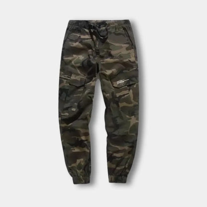 Camo-kuvioiset cargo-housut joustavalla lahkeella miehille – Knapp