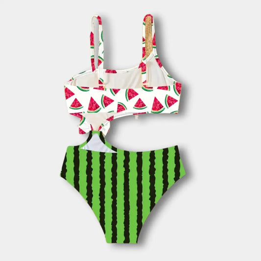 Vesimelonikuvioitu leikkauksellinen bikini naisille – Zane