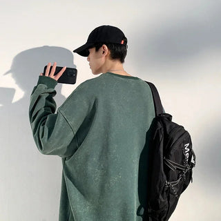 Drei | Trendikäs Syysvintage Loose Huppari Miehille