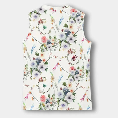 Kukkakuvioinen kietaisutyylinen hihaton toppi naisille – Lynn
