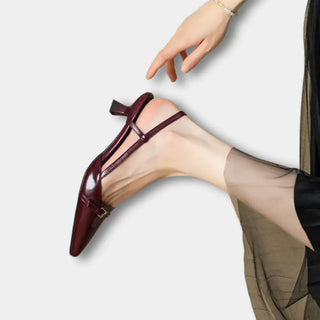 Kiiltopintaiset slingback-korkokengät sirolla soljella for Women – Merce